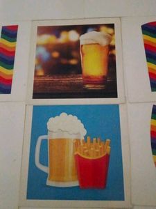 Retro Beer &amp; Fries Wall Art