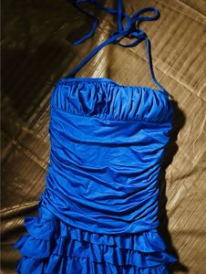 Stunning Royal Blue Ruched Mini Dress