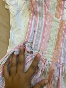 Striped Baby Dress with Polka Dot Top