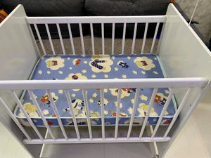 Baby Cot/Crib With Mattress And Side Bumper Padding