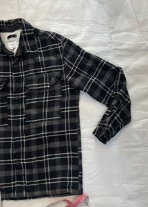 H&amp;M Men's Plaid Flannel Shirt Jacket