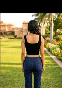 Stylish Blue Printed Slim Fit Pants