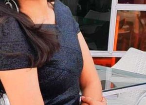 Chic Blue &amp; Black Off-Shoulder Dress