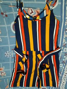 Striped Jumpsuit with pocket