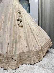 Elegant Cream Lehenga Choli, FIXED PRICE