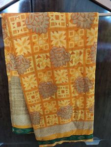 Yellow Saree with Embellishments