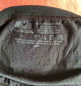 New Fruit of the Loom Imported Black Cotton Brief