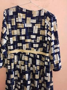 Stylish Printed Midi Dress with Belt