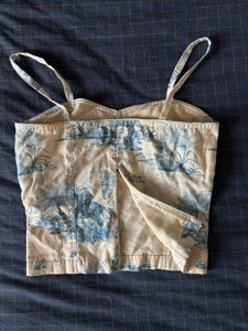 Vintage Scenic Print Crop Top