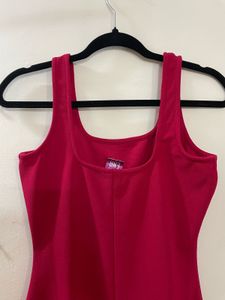 Fuschia Pink Bodycon Dress With A Slit