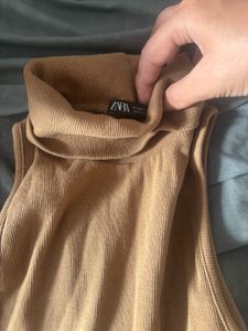 Sleeveless Mock Neck Midi Dress