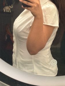 white corset collar shirt