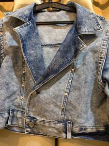 Studded Acid Wash Denim Jacket