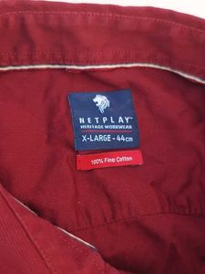 Burgundy Short Sleeve Casual Shirt