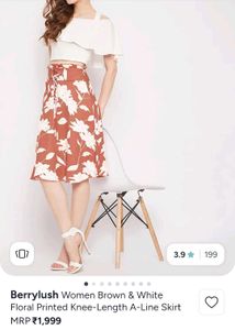 Floral Print Midi Skirt