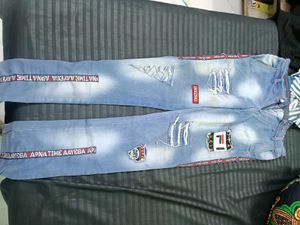 Distressed Patchwork Jeans