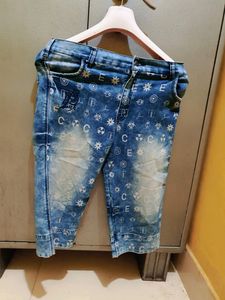 Boys Capri Jeans Stretchable
