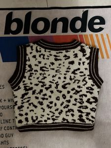 Leopard Print V-Neck Sweater Vest