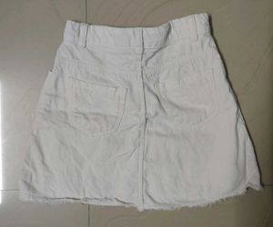 White Denim Skirt