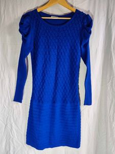 Royal Blue Textured Knit Dress