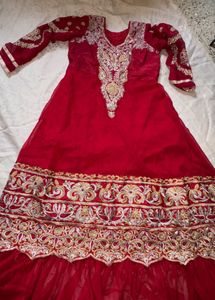 Red Embroidered Lehenga  Set