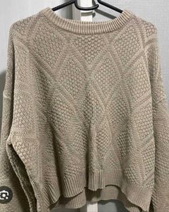 Cozy Knit Sweater - Diamond Pattern