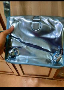 Shiny Blue Crossbody Bag