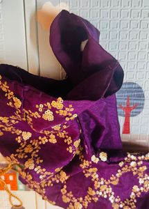 Stunning Purple Ruffled Saree