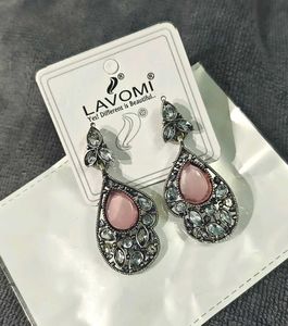 Drop Earrings - Silver &amp; Pink 🩷