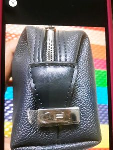 PORSCHE Set of 2 Blue Leather Pouches