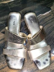 Gold Metallic Slip-On Sandals