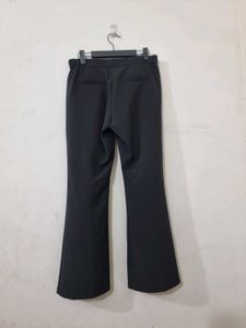 00180 Black Flared Split Hem Pants
