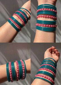 Teal & Pink Beaded Bangles💙