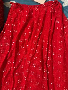 Red Ethnic Skirt