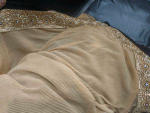 Black and golden Saree with Gold Embroider