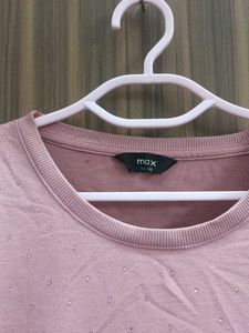 Dusty Rose Embellished Sweatshirt