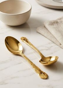 Elegant Gold Serving spoon pack of 2