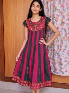 Beautiful Striped anarkali top