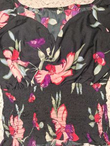 Black Floral Print Dress