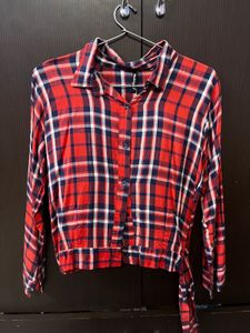 Red & Blue Plaid Button-Up Shirt