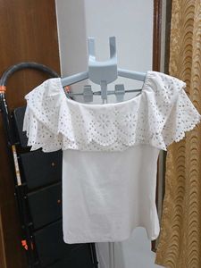 Chic Off-Shoulder Eyelet Top