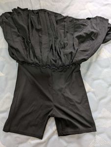 Black Pleated Sports Skort (Skirt With Shorts)
