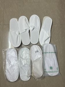 8 white room slippers