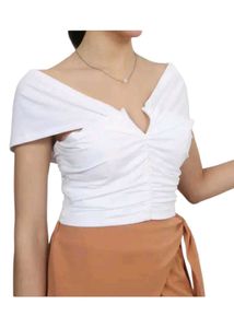 White Off-Shoulder Ruffle Top