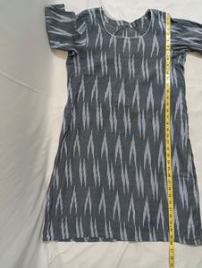 Grey Printed Straight Kurti From Prithvi Designers