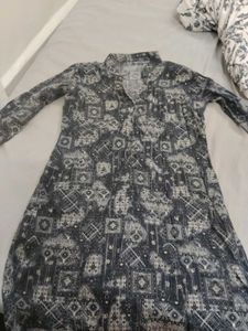 Grey Printed Kurta