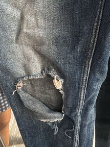 Distressed Blue Denim Jeans Zara