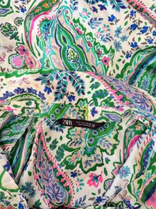Zara Paisley Print Button-Up Shirt