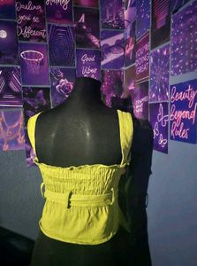 y2k Green Peplum Tie-Up Top