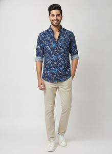 HANG UP Men's Blue Floral Shirt